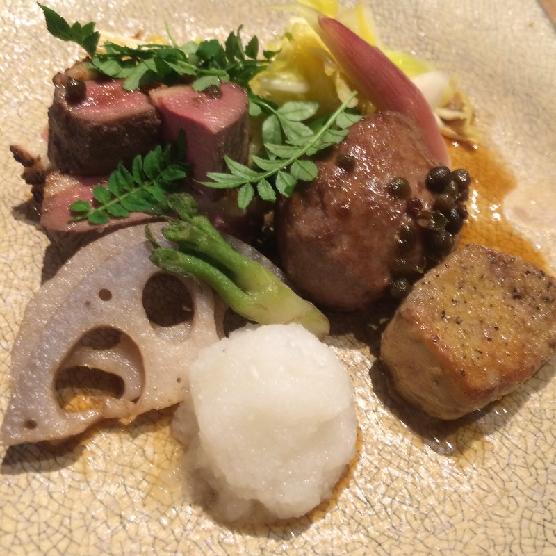 鴨ロースとフォアグラ(俺の割烹 銀座本店)