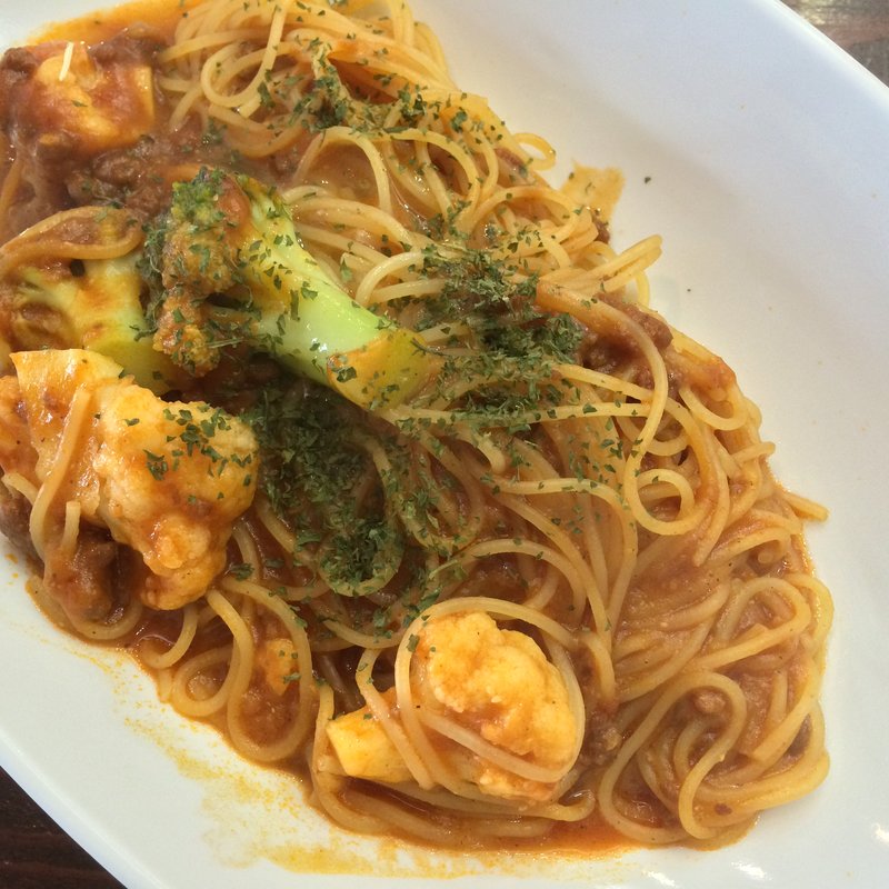 島とう味噌のミートソーススパゲッティ(アンテナショップ 東京愛らんど)