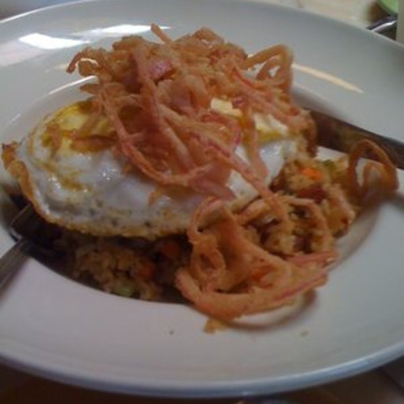 Loco Moco with crispy onions(Ryan’s Grill At Ward Centre)