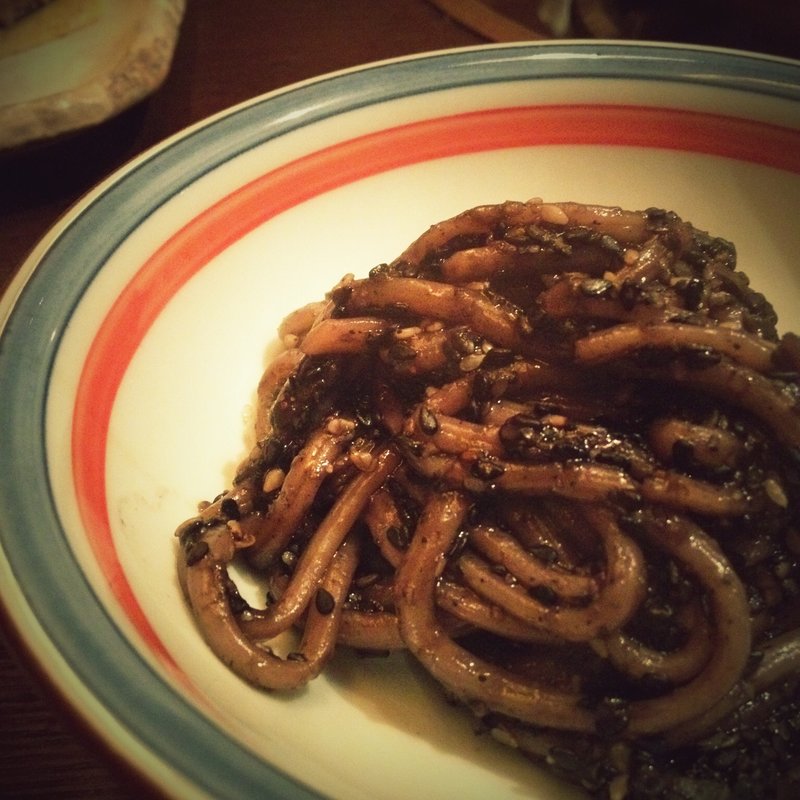 黒ゴマたっぷり ちゃんぽん麺   もつ鍋のシメ(もつ義 銀座店 （【旧店名】博多うまか廊）)