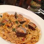 Clams with fettuccine