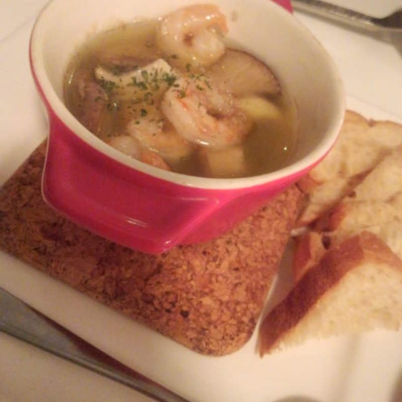 小エビときのこのアヒージョ(ポエータ)