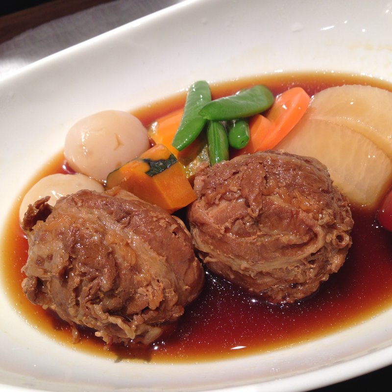 肉巻き卵と野菜の煮物(そば 俺のだし GINZA5 （【旧店名】俺のそば）)