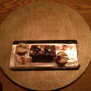 季節野菜のゼリー寄せ ポン酢ジュレ(六雁)