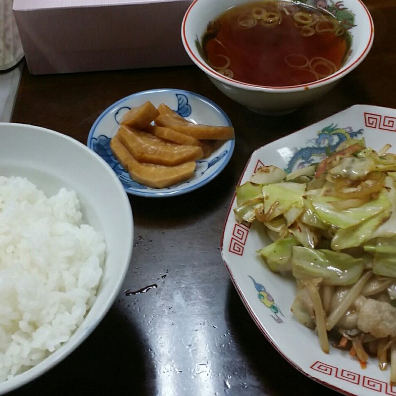 野菜炒め定食(こばや食堂)