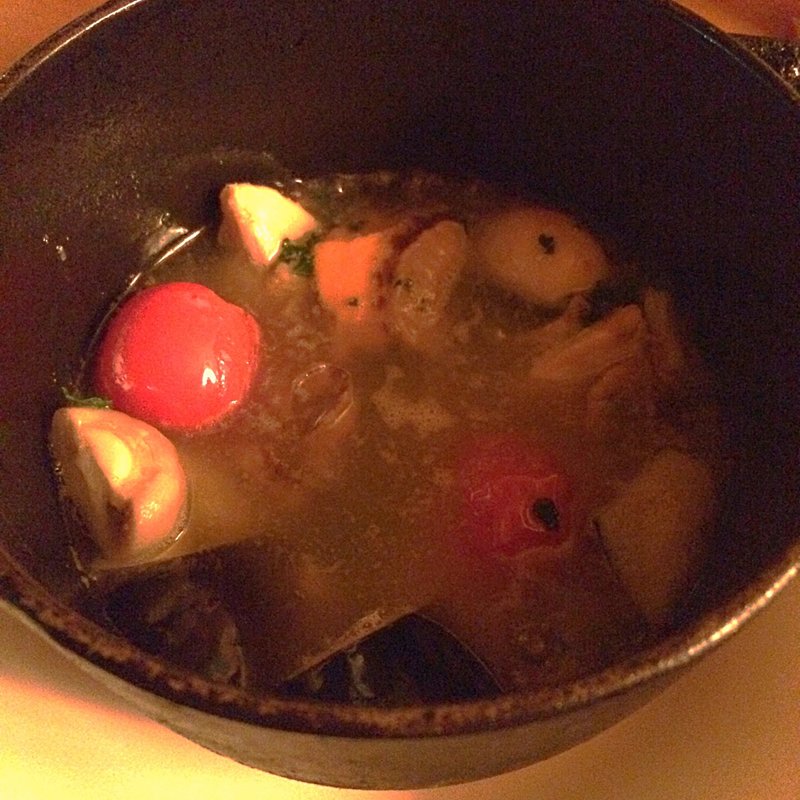 ホタテのアヒージョ(ビストロタケノヤ 駅東店)