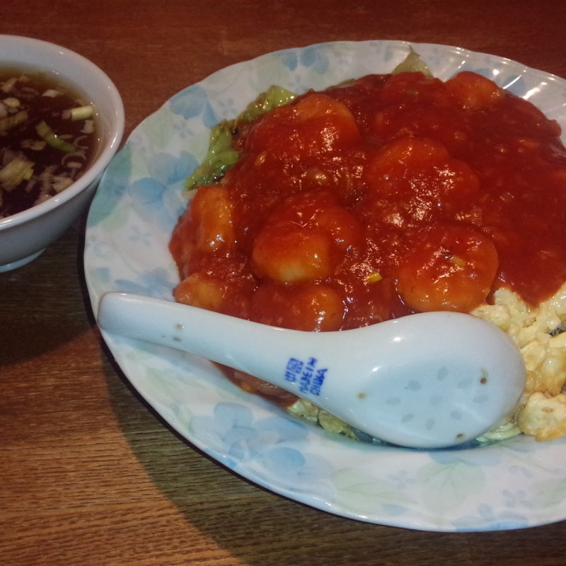 えびチリあんかけご飯(上海料理　元盛)