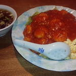 えびチリあんかけご飯(上海料理　元盛)