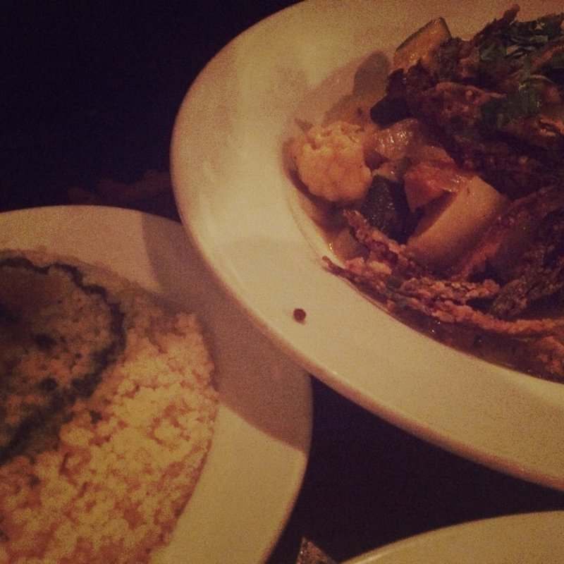 Vegetable Tagine with crispy okra and herb cous cous(Cafe Mogador Williamsburg)