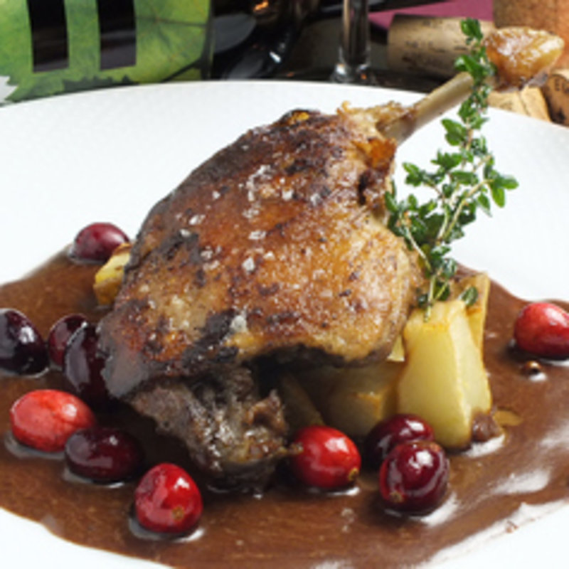 骨付き鴨肉のコンフィ　クランベリーの入ったチョコレートソース(パラドール （SPANISH LOUNGE PARADOR）)