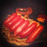 Sausages on Hot Plate