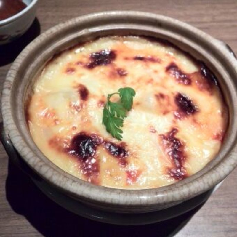 京生麩、海老芋、アボカドの豆乳白みそグラタン(京おばんざい＆お茶屋Bar 豆まる)