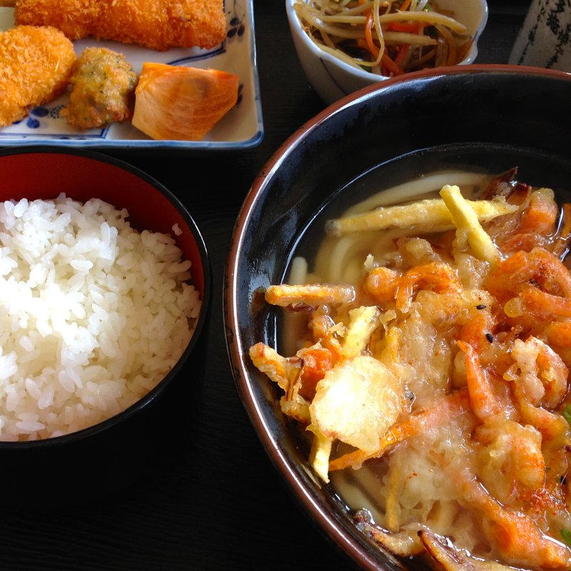 かき揚げうどん定食(うどんのせとうちや )