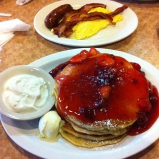 Pancake combo with berry sour pancakes(Brownstone Diner )