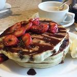 Chocolate covered strawberry pancakes