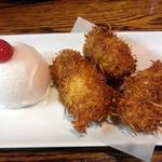 Fried banana w coconut ice cream
