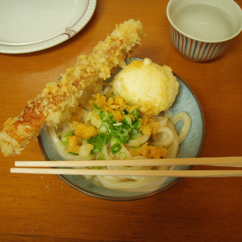 うどん（並）玉子天ぷらのせ(竹清)