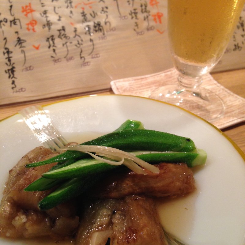 茄子とおくらの揚げ浸し(東日流旬彩しみず)