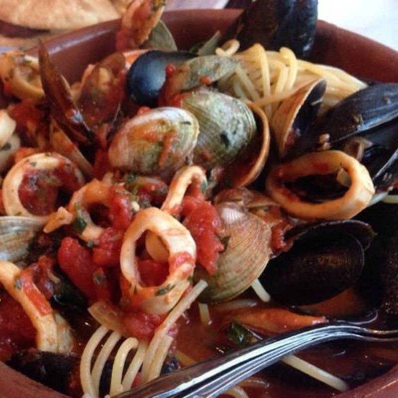 Mixed seafood pasta with potato sauce(Trattoria La Sorrentina)