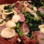 Pasta, broccoli rabe, sausage