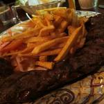 Grilled Skirt Steak with fries and Tomato salad