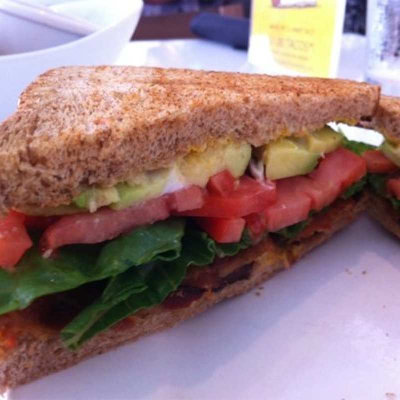 Bacon lettuce avocado tomato sandwich