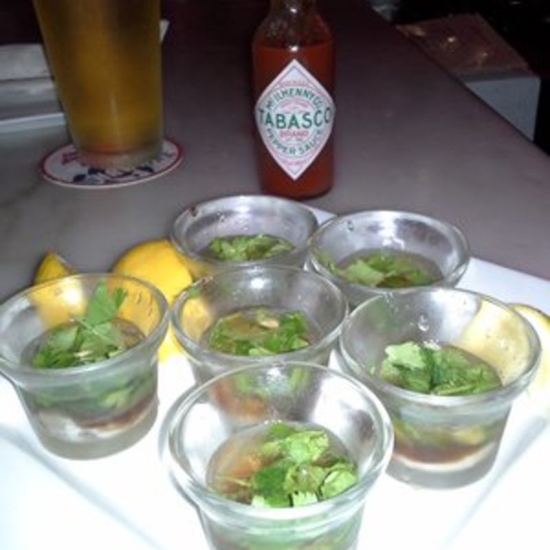 Oyster shooters(Uncle Bo’s Pupu Bar & Grill )