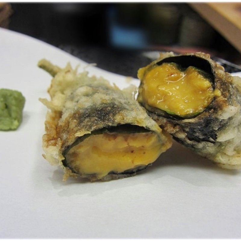 雲丹の天ぷら(天ぷら ふじ)