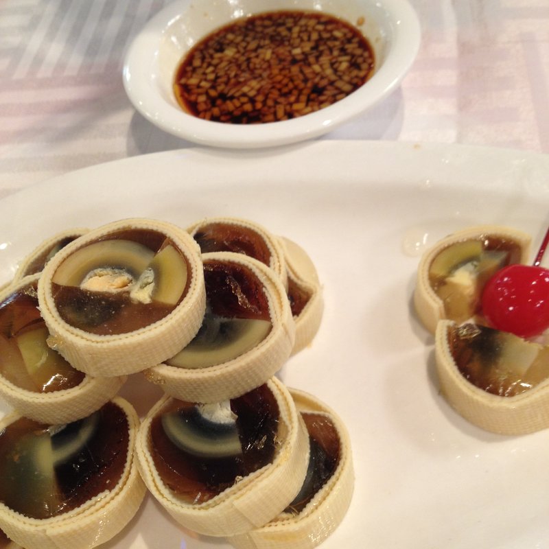 ピータンの湯葉巻き(長安大飯店)