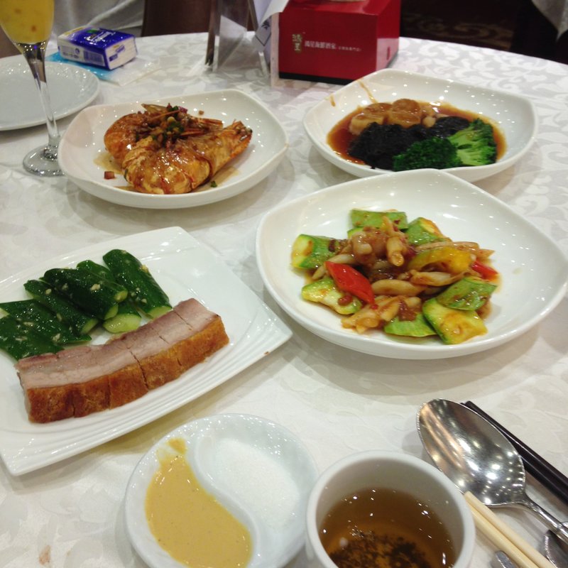 夜のコース料理(鴻星海鮮酒家)