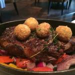 NY strip & crab cake balls