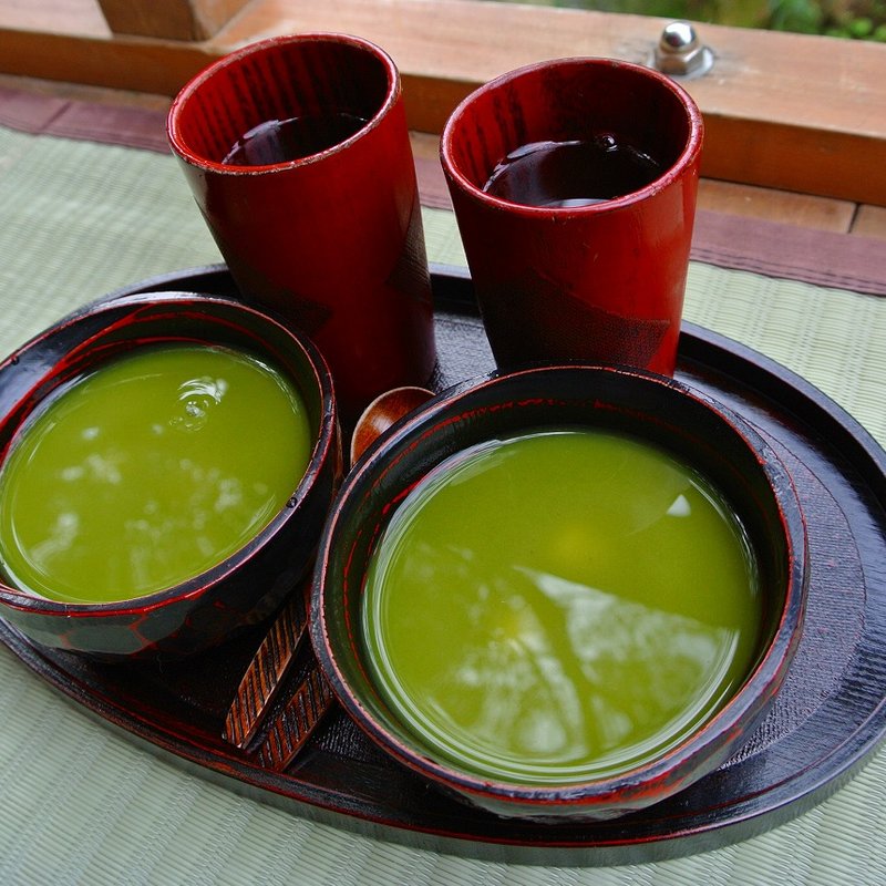 川床セット　冷製抹茶しるこ(鶴仙渓)