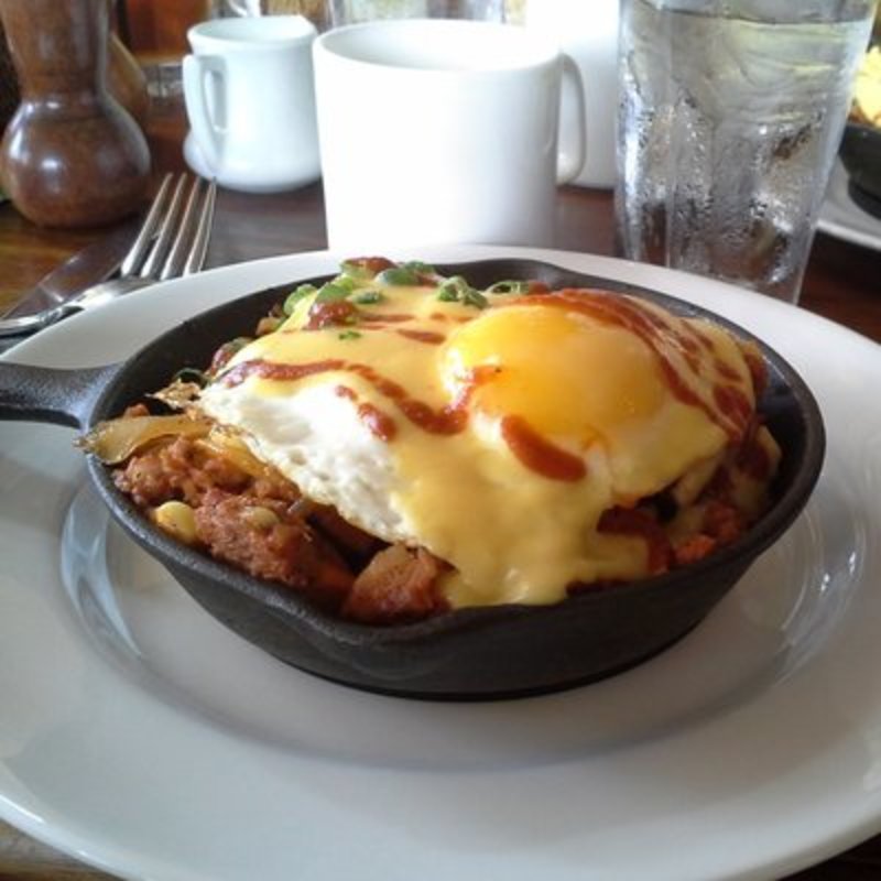 Sweet potato hash with Chorizo sausage (Hula Grill Waikiki)