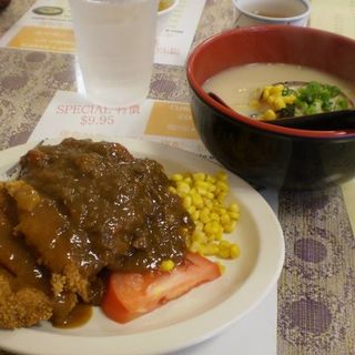 Pork katsu curry + mini ramen of curry(Curry King and Ramen)