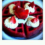 Red velvet waffles(Waioli Tea Room)