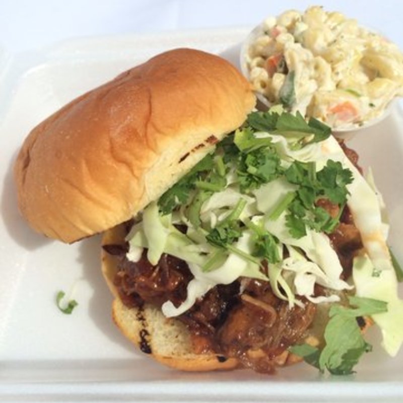 Pulled Pork Sandwich w Pineapple (Lani’s Loco Moco)