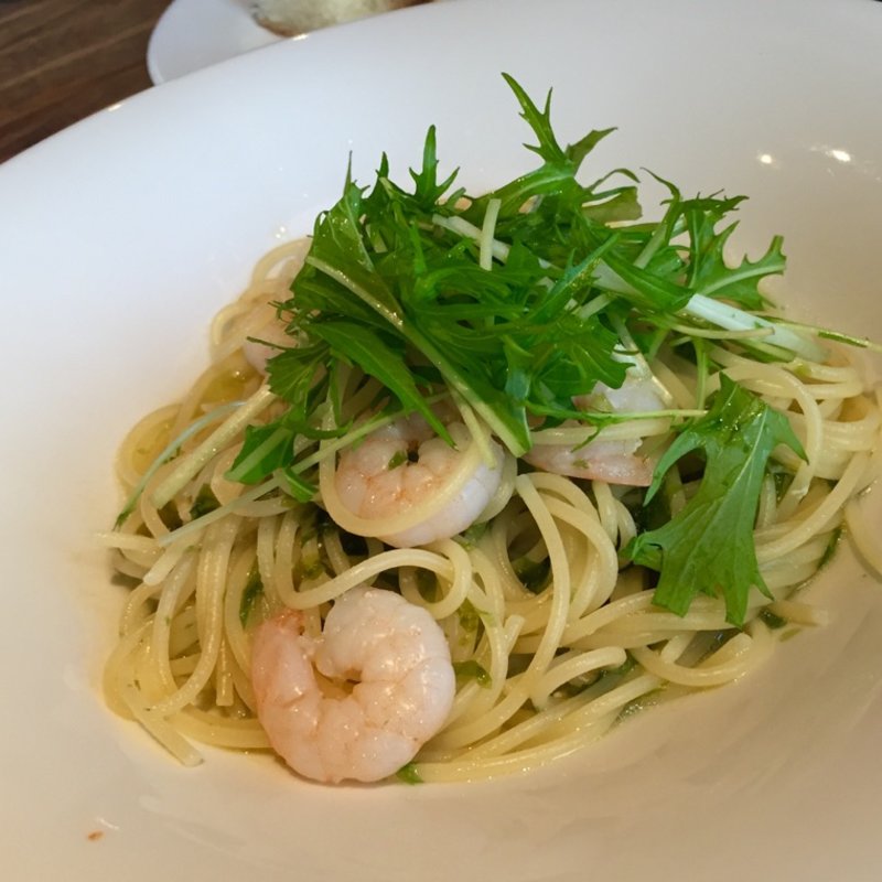 小海老と水菜・生のりのアーリオオーリオ(ベルガモ （bERGAMO）)