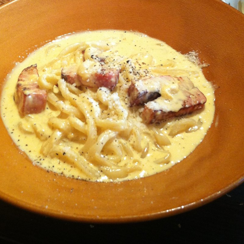 カルボナーラおうどん(ベジタブルキッチン　Hare　Cafe)