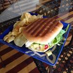 Chicken panini with Maui chips(Hawaiian Island Cafe)