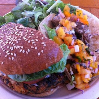 Tofu black bean burger(Sweet Home Waimanalo Cafe   Market)