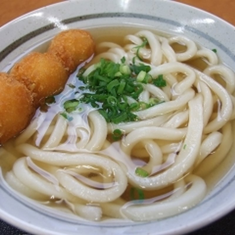 かけうどん（小）＋うずらフライ(香川屋本店)