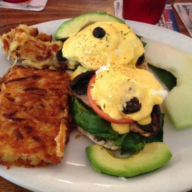 Mushroom avocado eggs bene(Big City Diner)