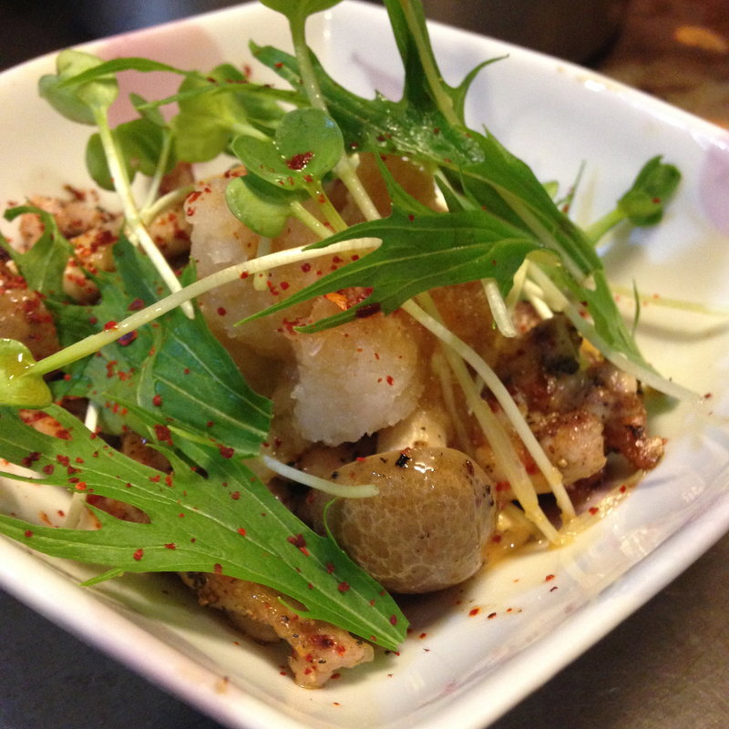 鶏ネックポン酢(鉄板焼屋 人生の楽園 （じんせいのらくえん）)