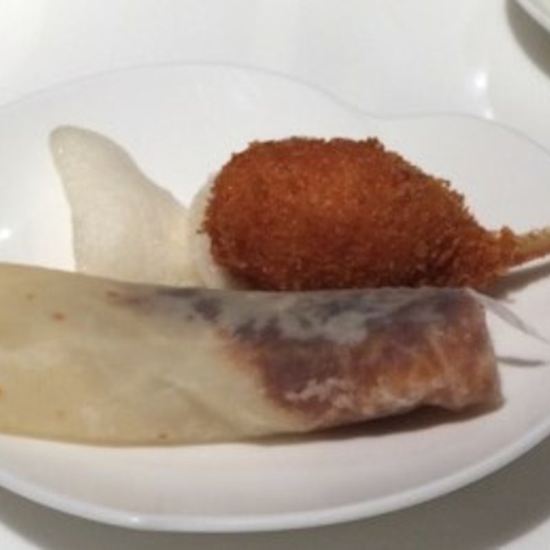 北京ダックとカニ爪フライ(中国料理「桃李」 ホテル日航大阪)