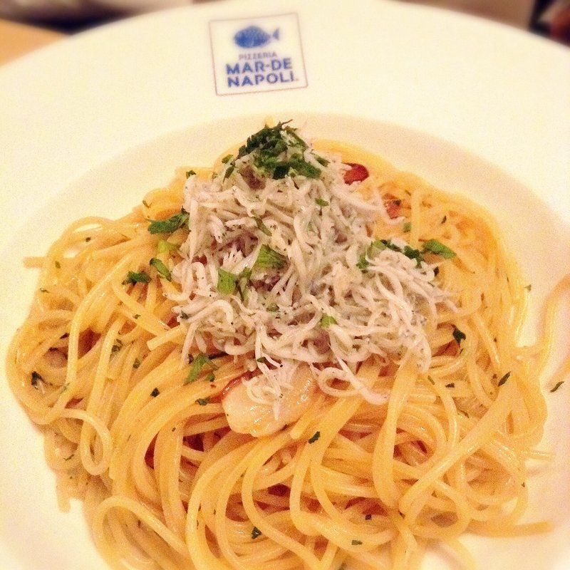 シラスのバジリコパスタ(ピッツェリア マルデナポリ 東京ドームシティラクーア店)