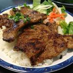 pork chop rice plate