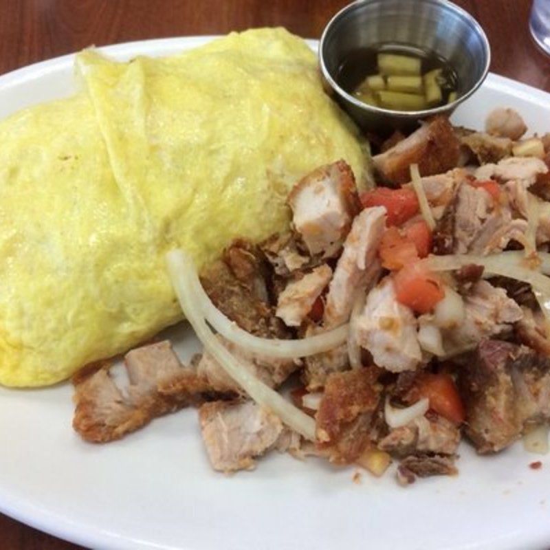 Lechon & adobo omelette(Julie’z Restaurant)
