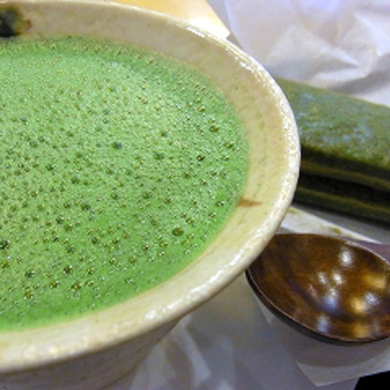 抹茶カプチーノとバターサンドのセット(伊藤久右衛門 本店)