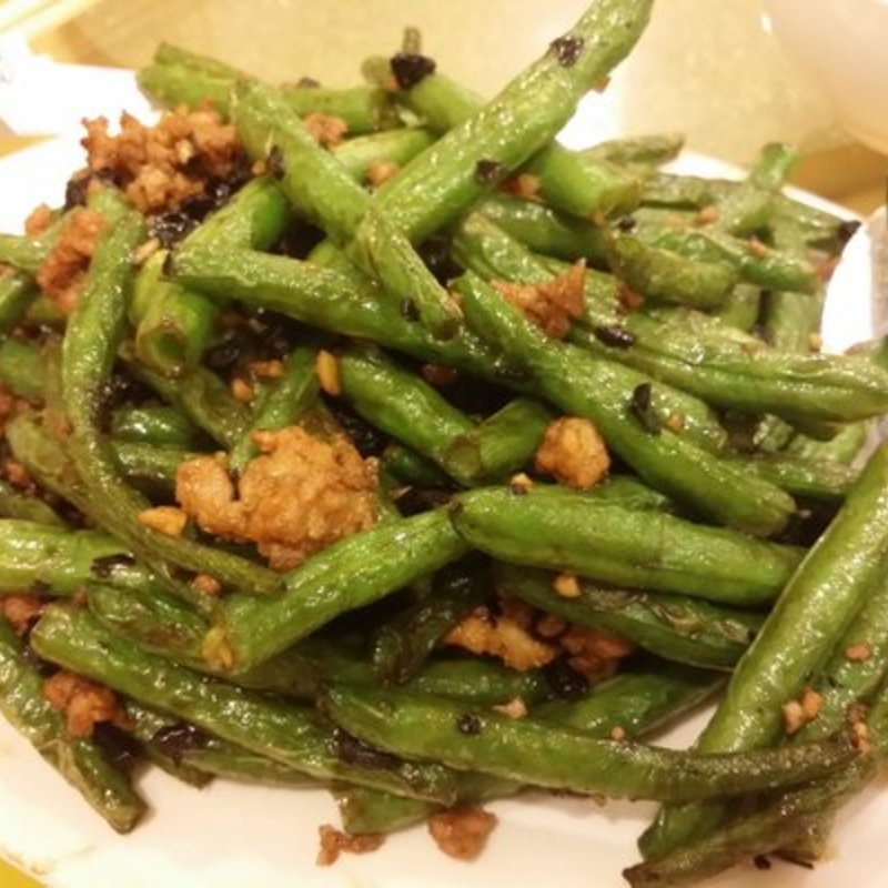 Stir-Fried Green Beans with Minced Pork (Moon Garden Restaurant)