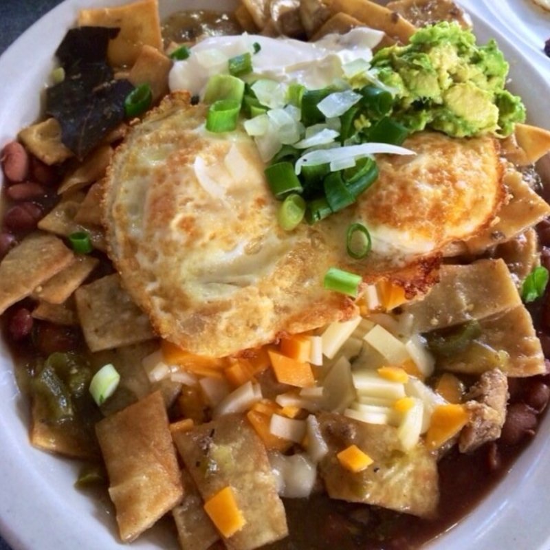 Pork Chilaquiles(Omelette & Waffle Shop)